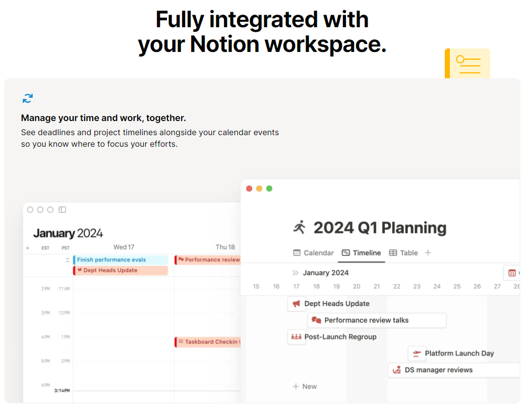 Fully integrated with your Notion workspace