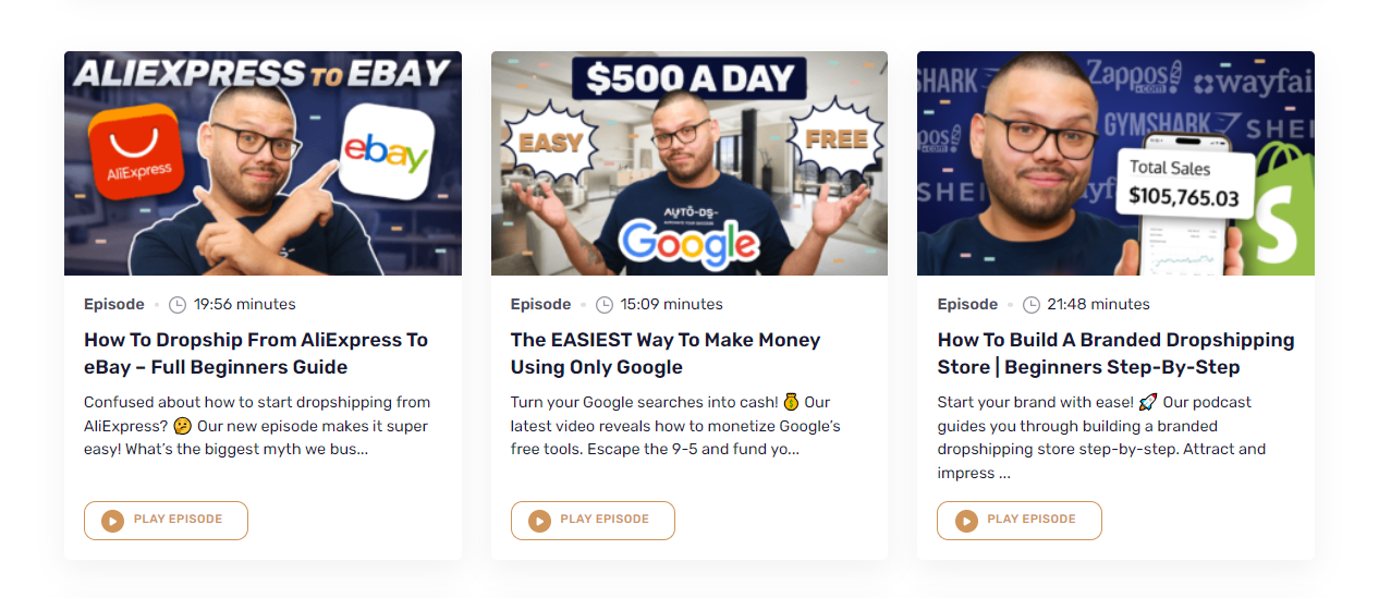 Ebay dropshipping: start a dropshipping podcast.