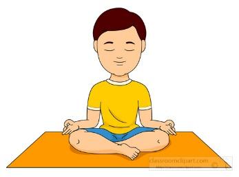 Fitness and Exercise Clipart - boy-doing-yoga-on-a-mat - Classroom Clipart