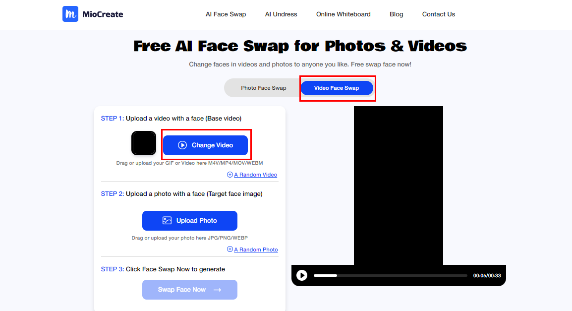 Upload a Video With a Face as the Base Video