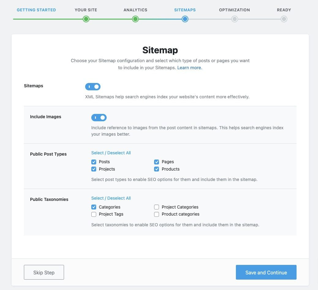 Sitemap Settings in Setting up of Rank Math Plugin