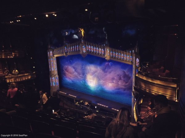 View from seat Circle J1 at Prince of Wales Theatre in London for The Book of Mormon