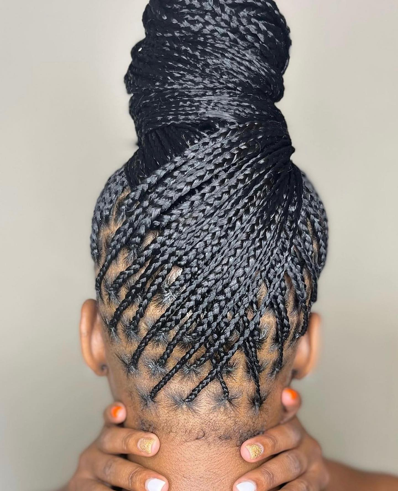 Mini Box Braids Bun