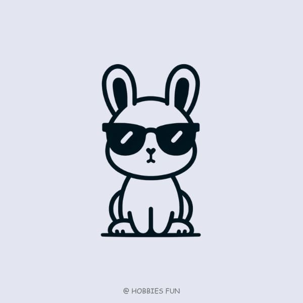 bunny drawing for kids, Bunny with Sunglasses