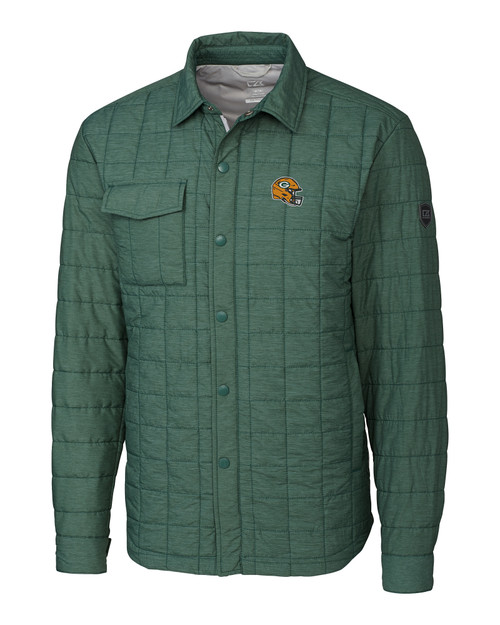 Green Bay Packers men's helmet logo insulated quilted shirt jacket