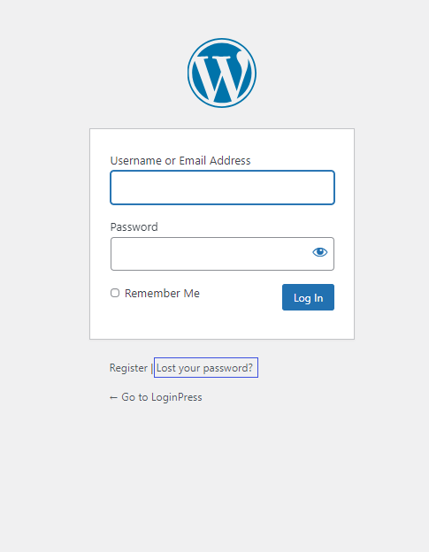 reset wordpress password