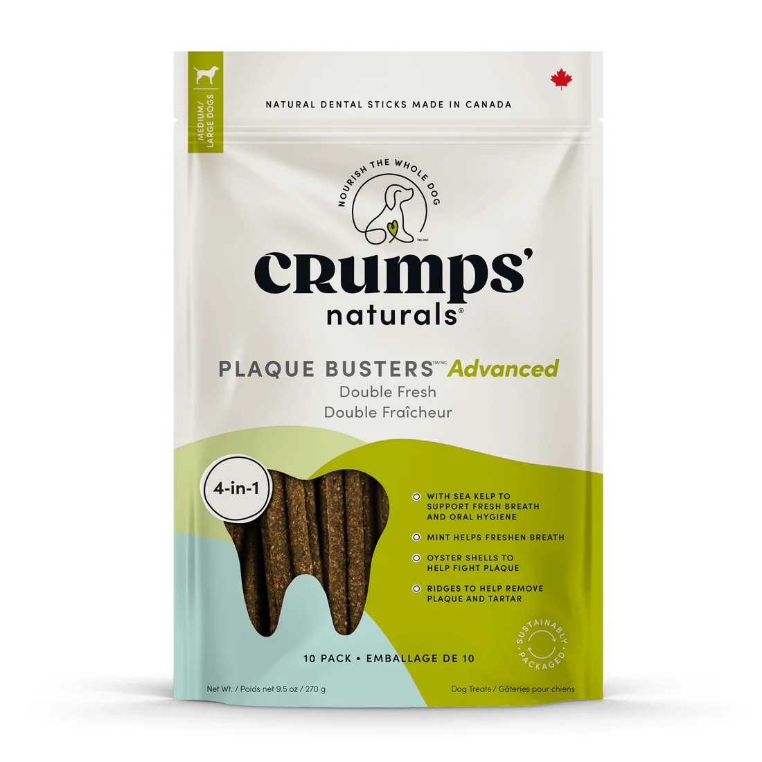 Crumps’ Naturals Plaque Busters Advanced Double Fresh Dental Sticks