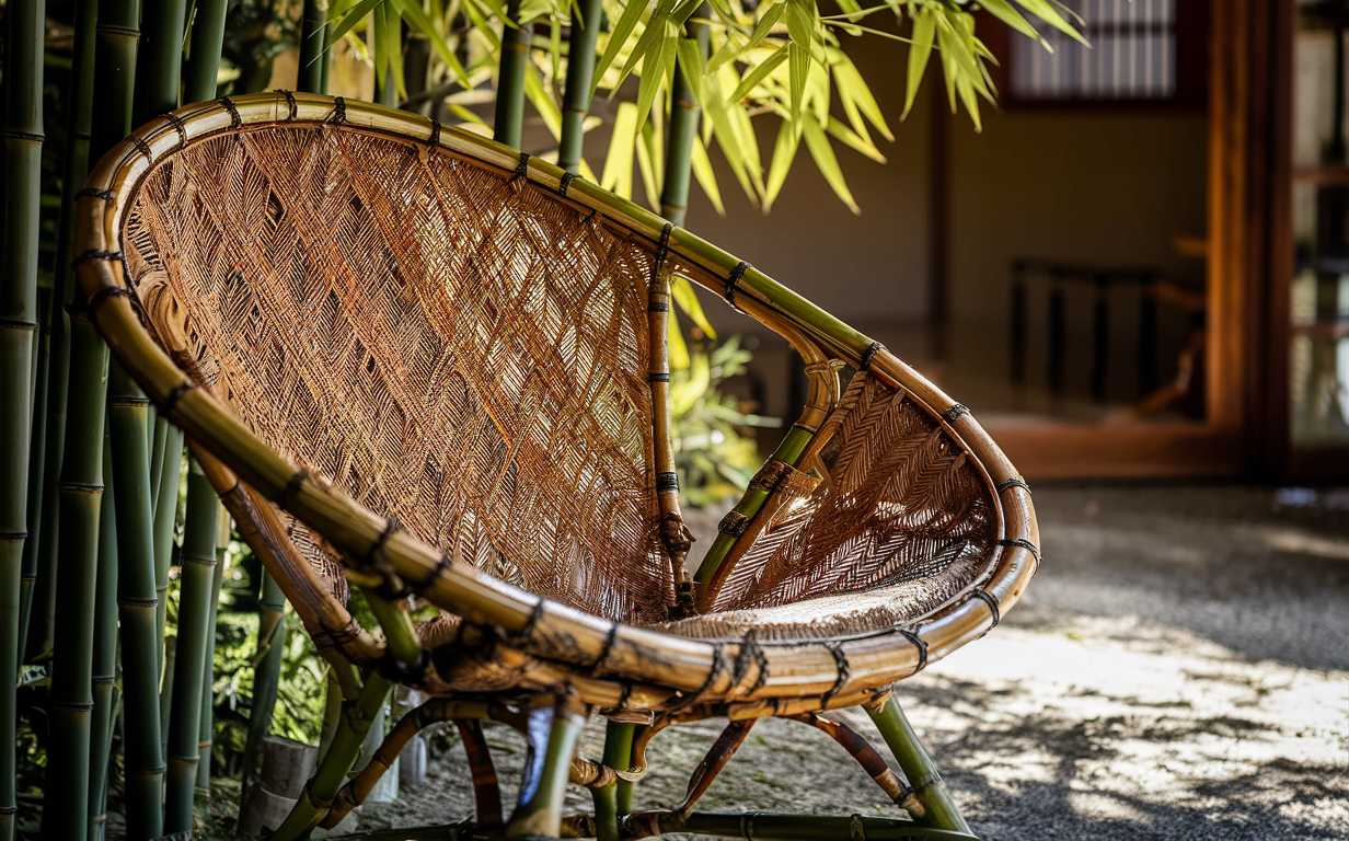 Cadeira sutentável feita com bambu