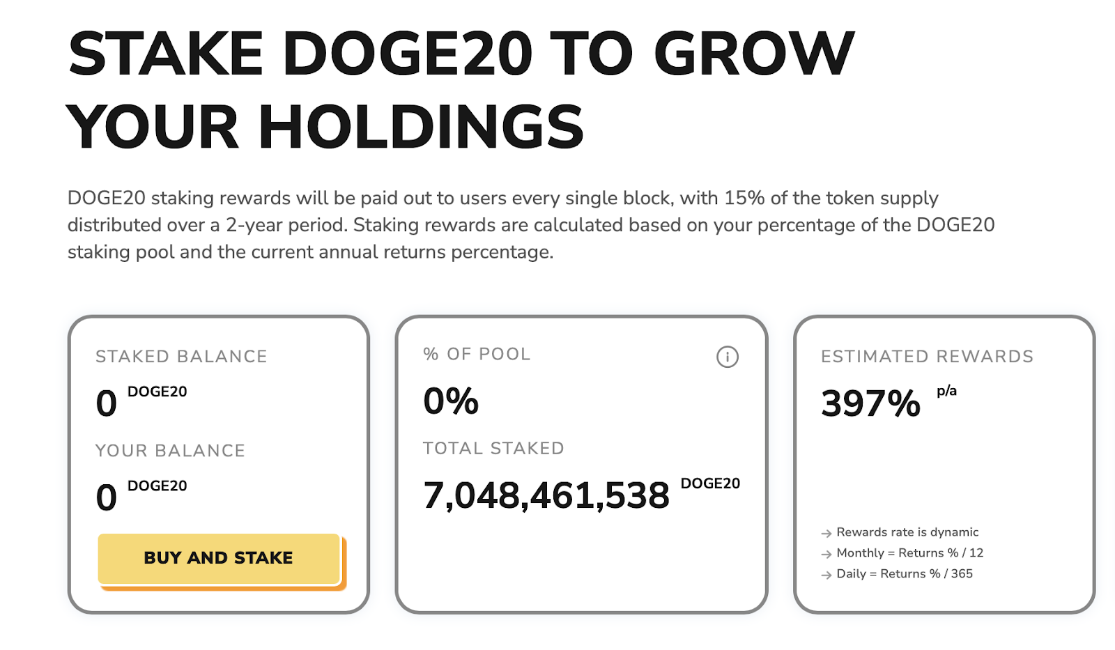 DOGE20 Staking 