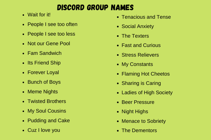 Discord Group Names