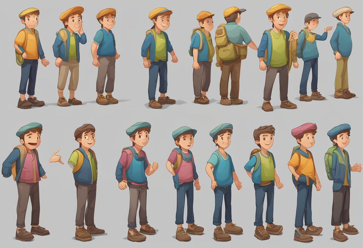 A character reference feature in Midjourney shows a character in different poses and expressions, aiding in creating consistent character illustrations