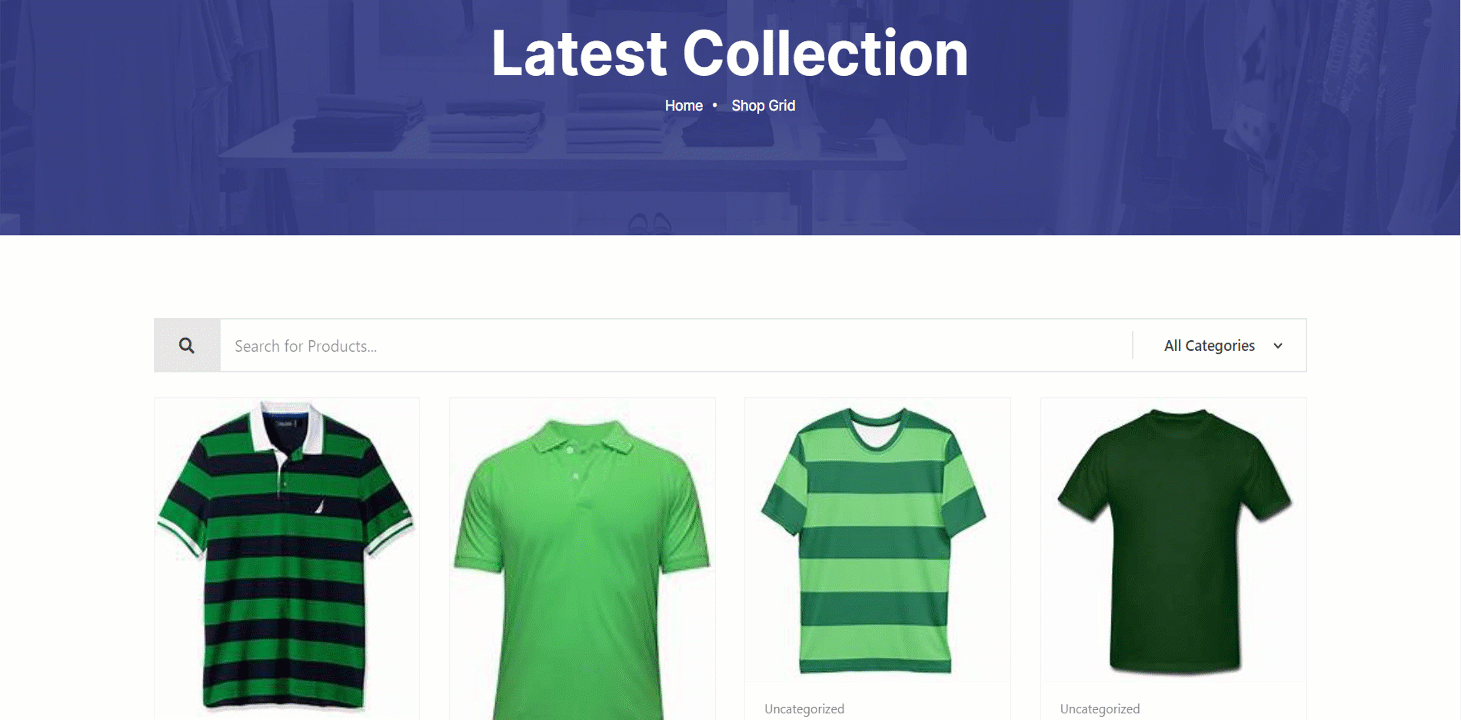 Online t-shirt with ShopEngine