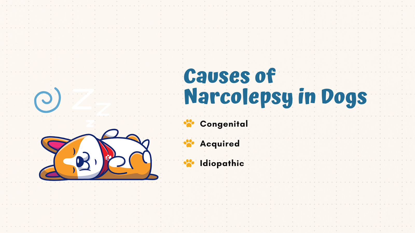 Causes of narcolepsy in dogs