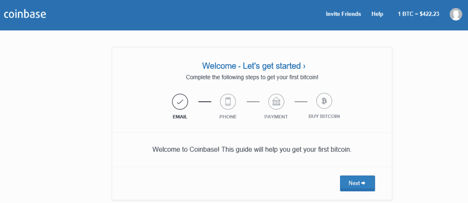 Account Setup at Coinbase