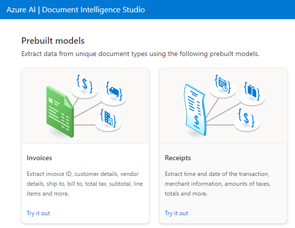 Leverage AI Document Intelligence Studio's prebuilt models