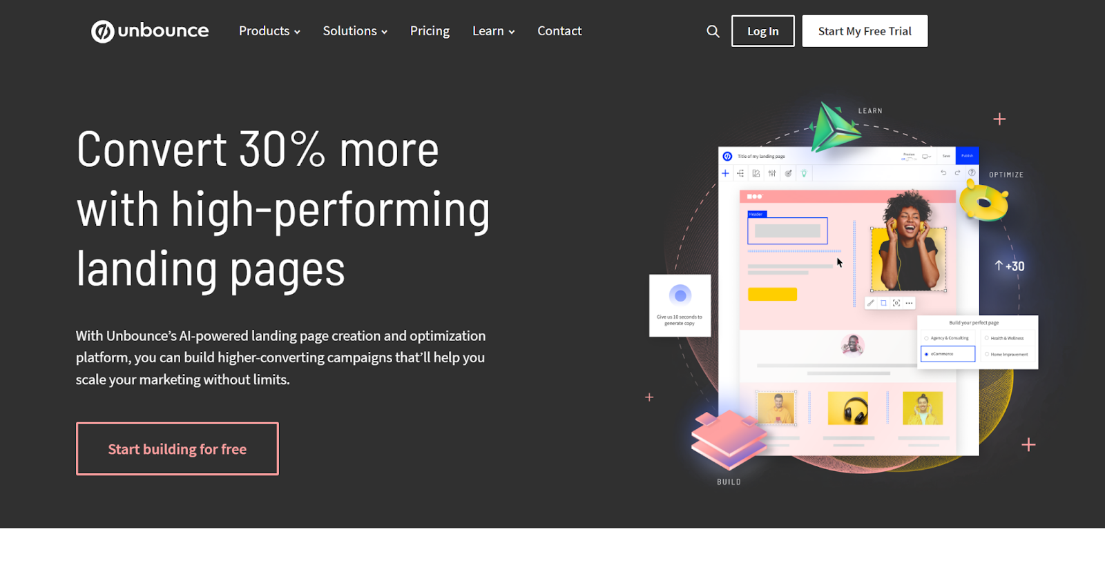 unbouce landing page creation 