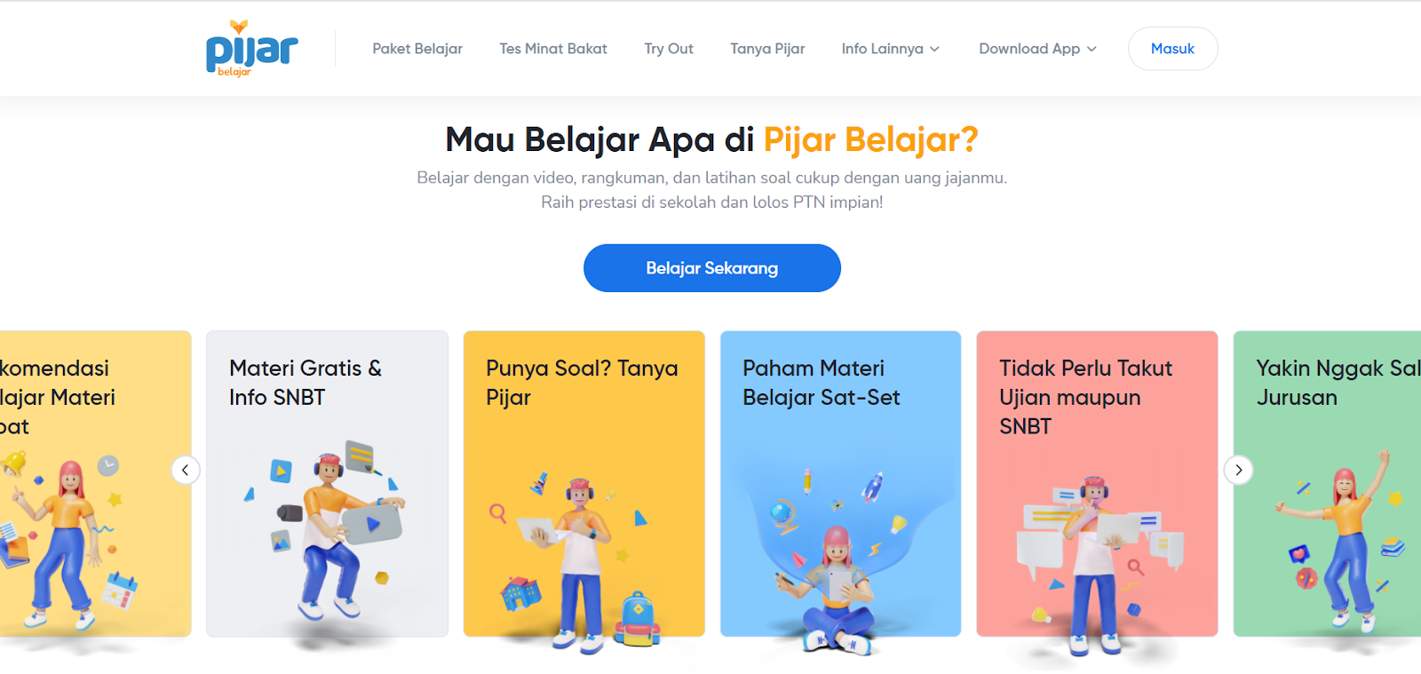 website tryout gratis pijar belajar