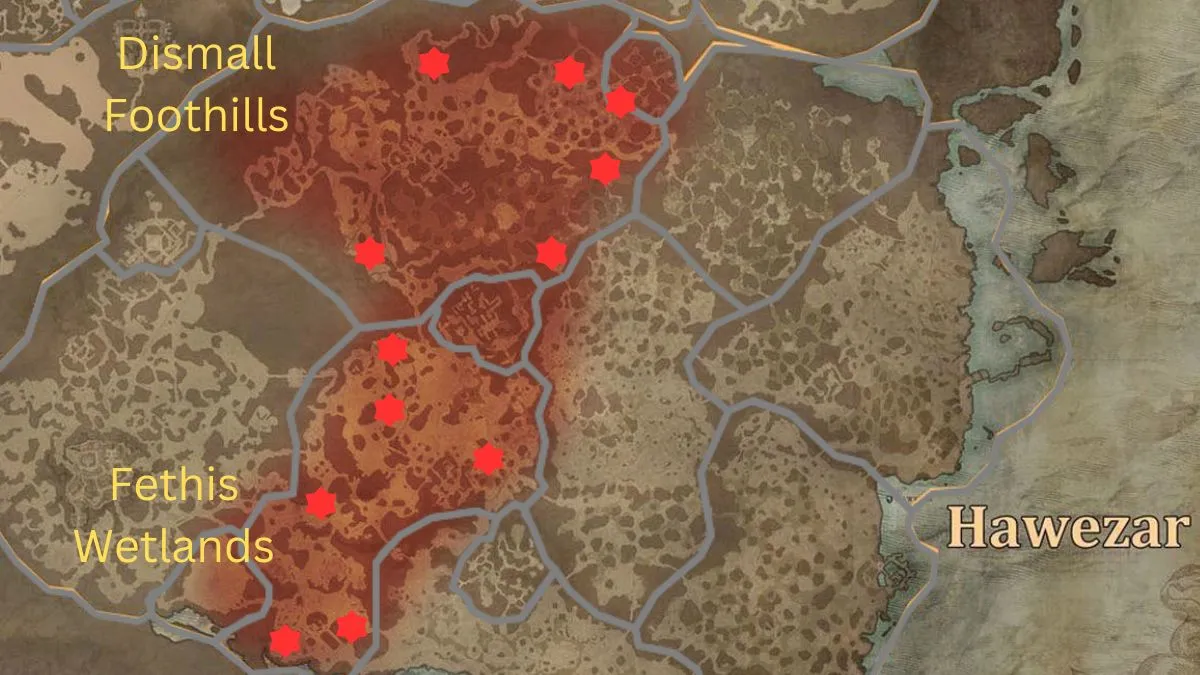 Red zones locations