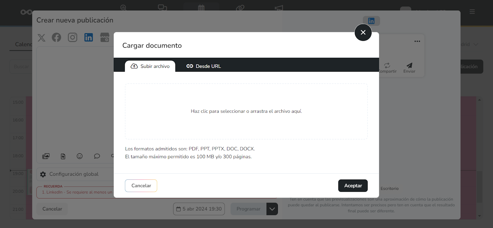 planificador de contenidos en Metricool 