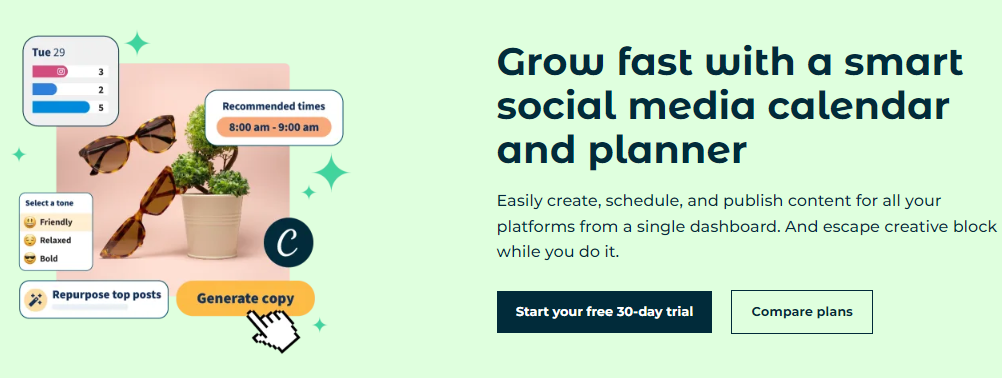 Hootsuite for social media scheduling 