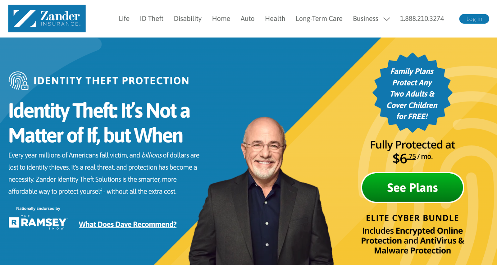 Who does Dave Ramsey recommend for identity theft protection?
