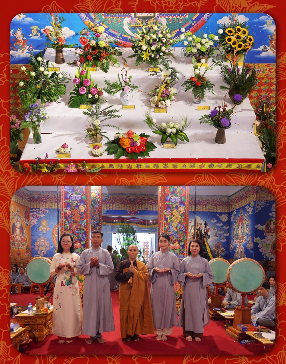 Nhóm tác giả đạt giải A* cuộc thi cắm hoa mừng Phật đản sinh và tôn vinh giáo Pháp