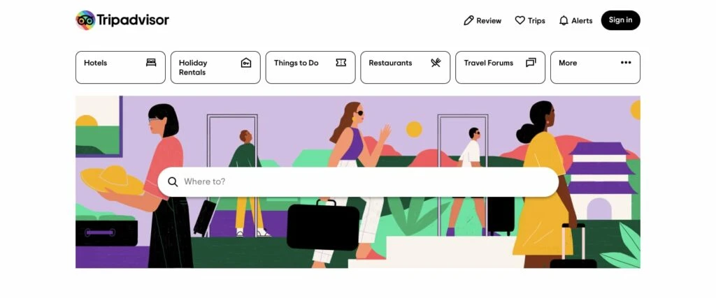 Trpadvisor home page