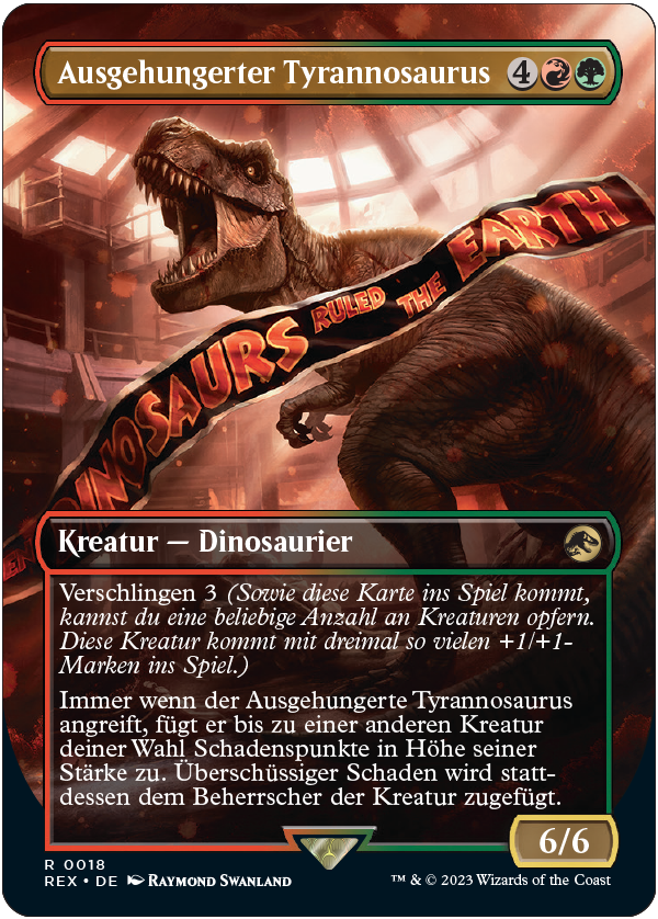 A card with a dinosaur and a banner
Description automatically generated