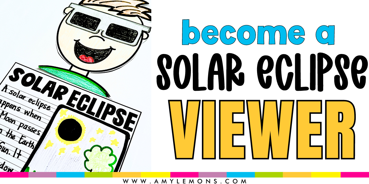 Solar eclipse viewer directed drawing for kids