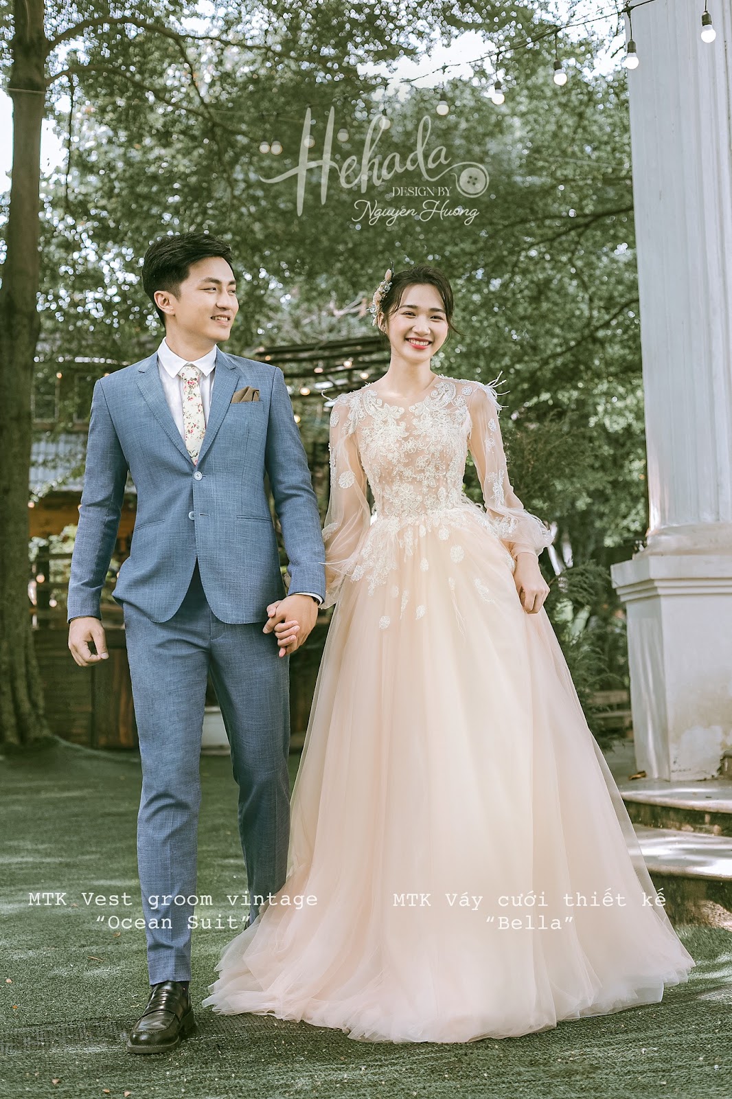 Couple vest Ocean và váy cưới Bella