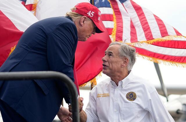 Trump Picks up the Endorsement of Texas Gov. Greg Abbott During a Visit to  a US-Mexico Border Town