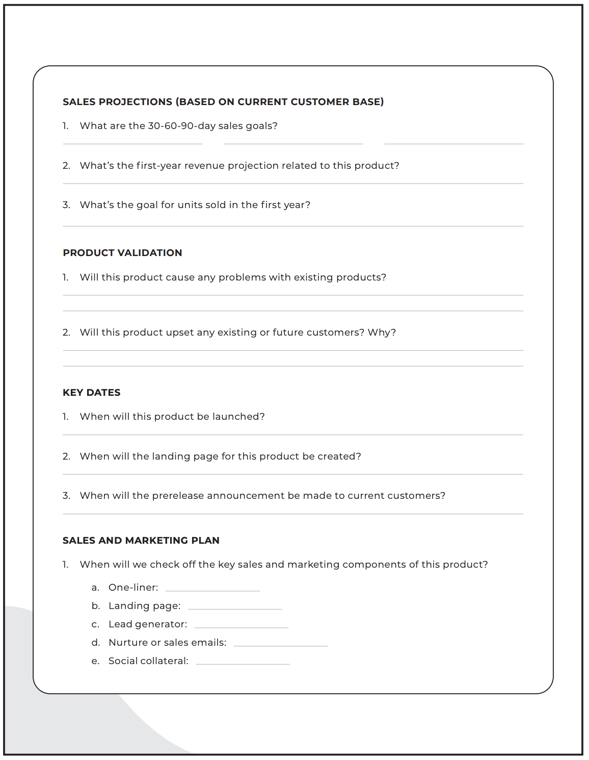 Product Brief Template Page 3