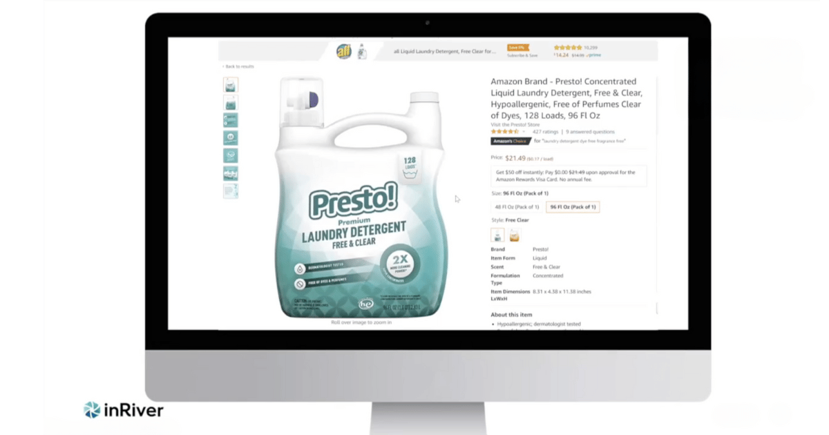 What a great product page looks like – Amazon laundry detergent listing