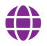A purple globe with black lines

Description automatically generated
