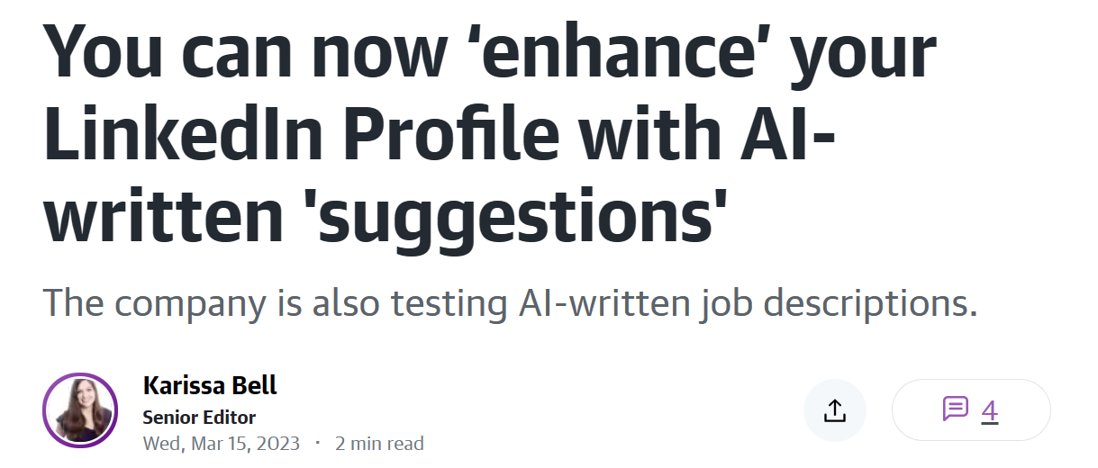 Using AI-written articles for LinkedIn