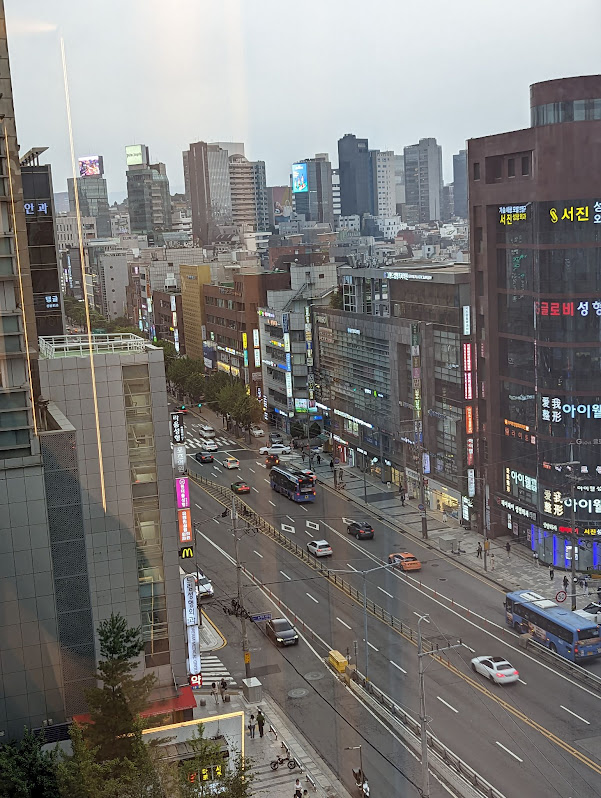 View of Seoul from the hotel window