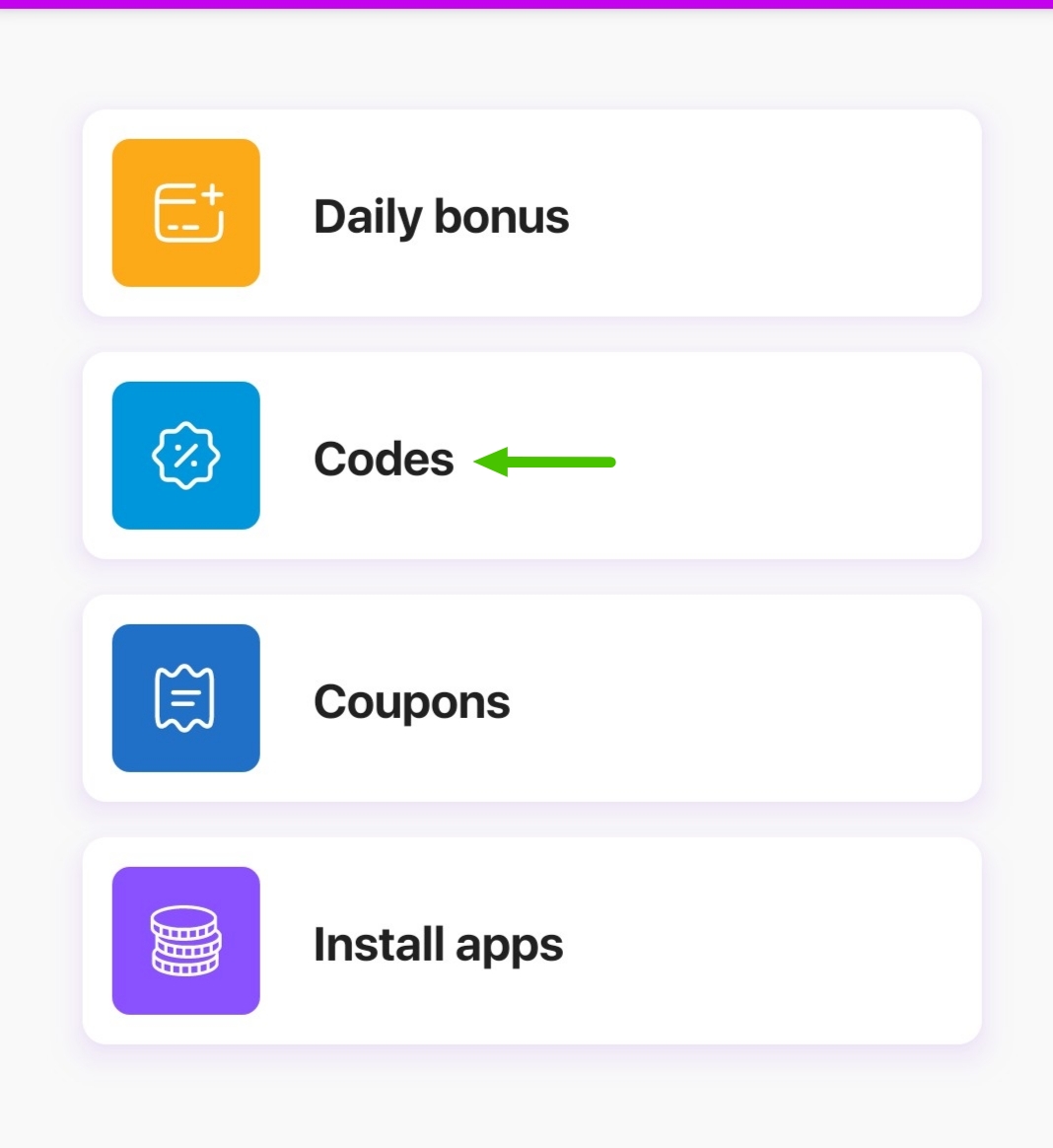 Codes Button top follow referral tricks