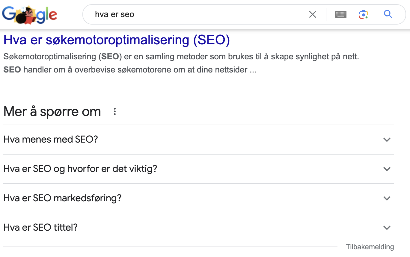 SERP, Mer å spørre om