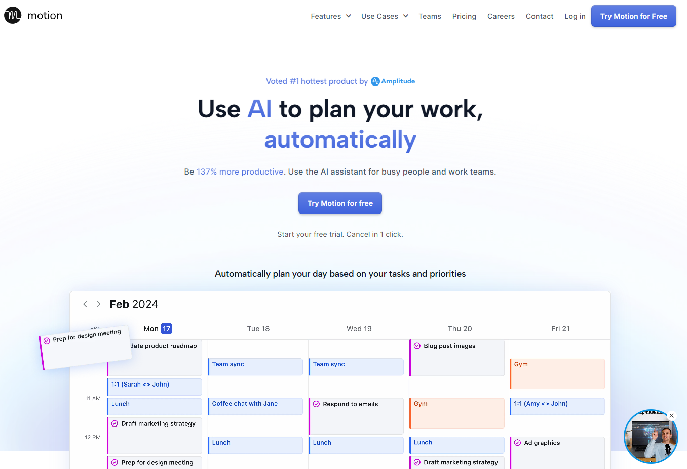 Motion: Use AI to plan your work, automatically