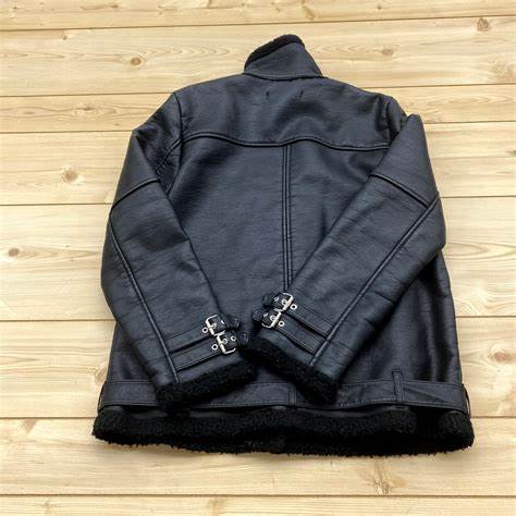 black sherpa leather jacket