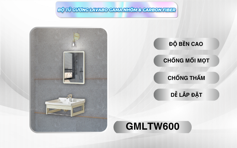 Bộ tủ gương Lavabo GAMA cao cấp GMLTW600