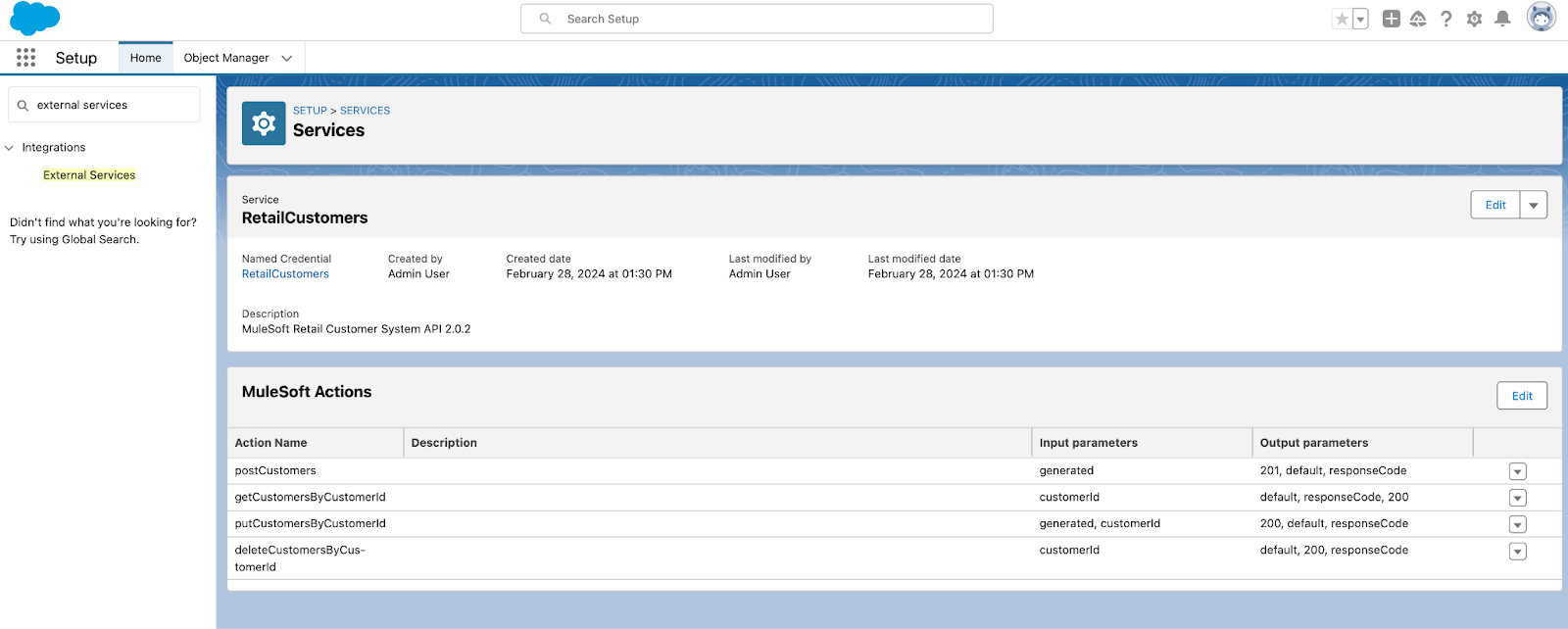 Fig 1.2: Importing MuleSoft APIs as External Services