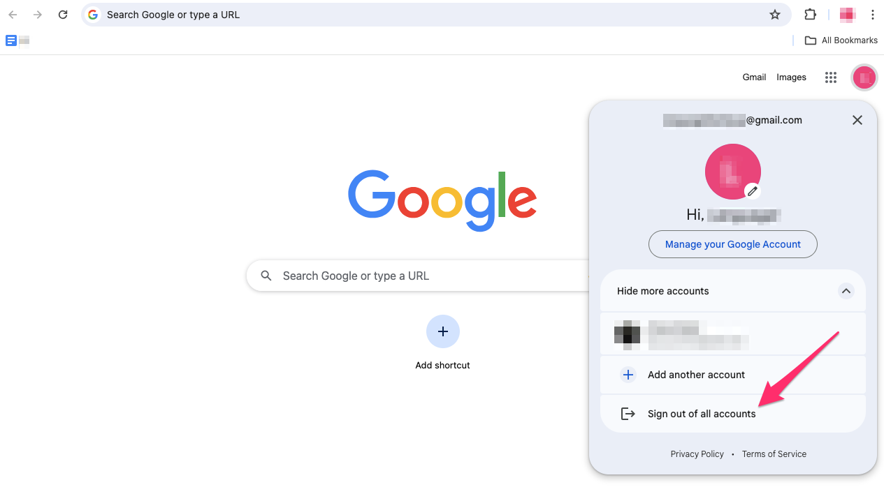 Log out of your Google accounts to stay anonymous
