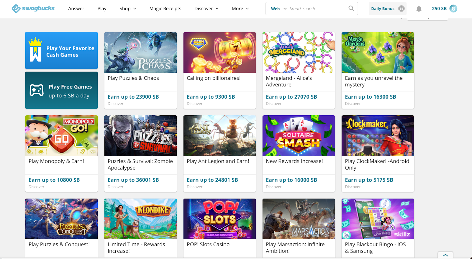 Swagbucks games