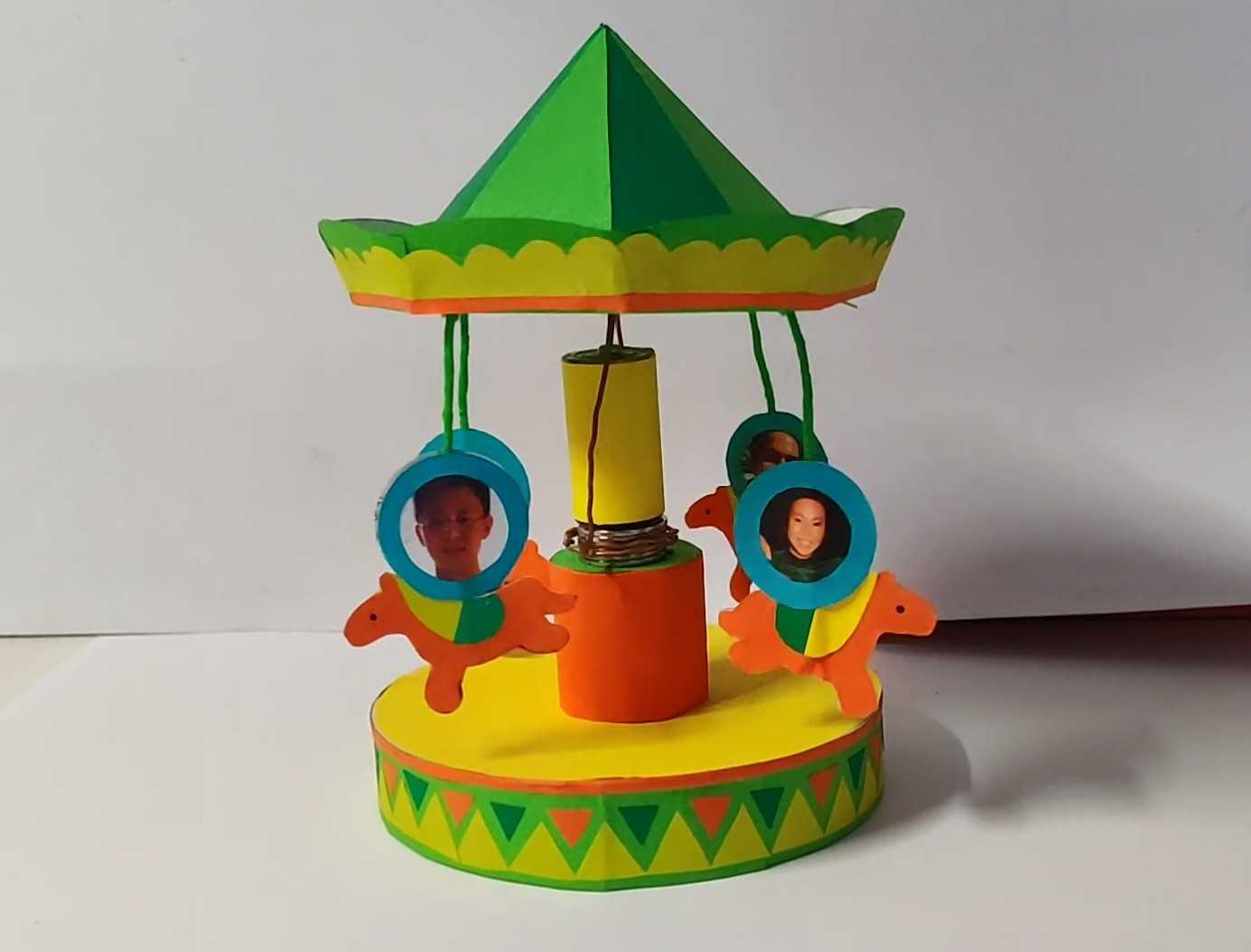Learn Easy to Make a Merry-Go-Round Paper Crafts Activity 