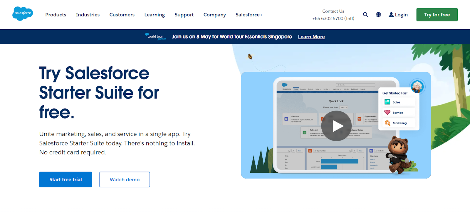 A screenshot of Salesforce's website