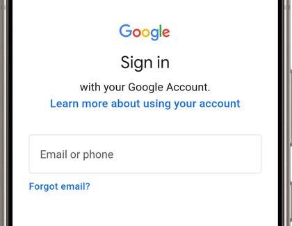 Sign in with your Google Account screen