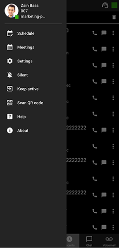 3CX Android app settings