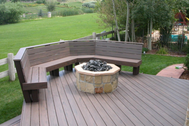 comparing built in seating options for your composite deck bench seating with backrest custom built michigan