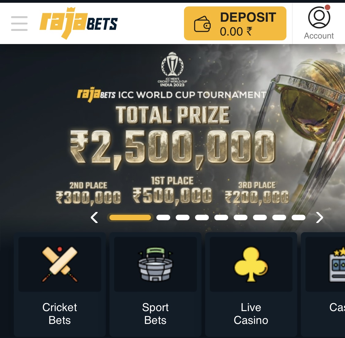rajabets app profile